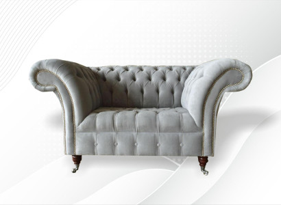 Chesterfield Armchair Couch Upholstery Sofa Textile Couches 1.5 Seater Single Seater